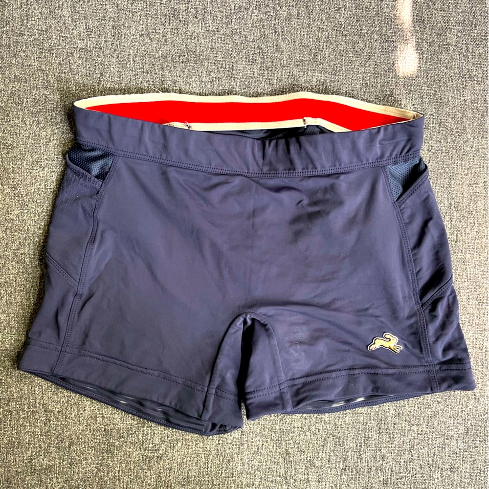 Tracksmith women’s lane five shorts in navy, size M
